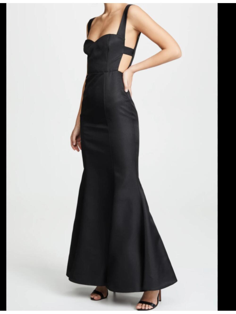 FAME AND PARTNERS black maxi formal dress sz 2